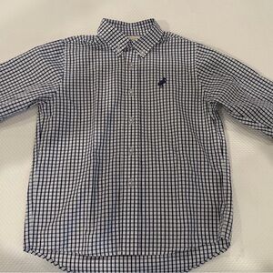 Boys 4T Beaufort Bonnet Deans List navy blue checkered shirt - like new